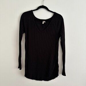 We The Free, Black Long Sleeve Flowy Shirt, Black, M/L